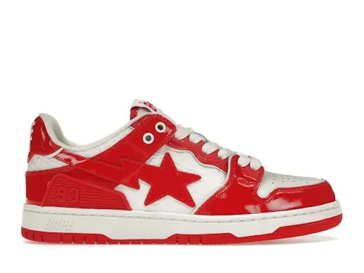 A Bathing Ape Bape SK 8 Sta Red White Patent BAPE