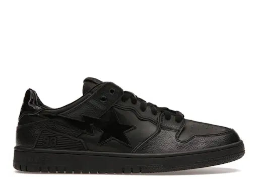 A Bathing Ape Bape SK 8 Sta Triple Black Patent Leather Sta Logo BAPE