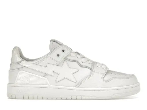 A Bathing Ape Bape SK 8 Sta Triple White Patent Leather Sta Logo BAPE