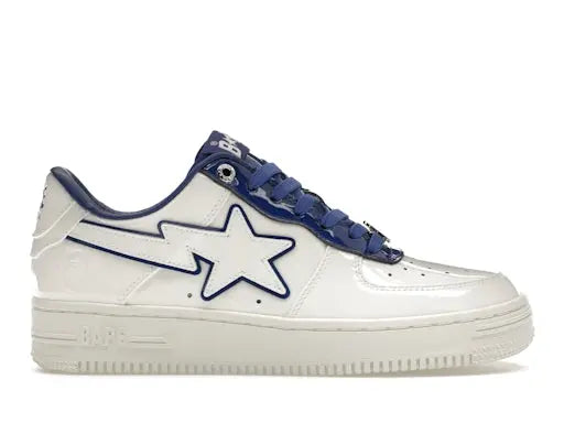 A Bathing Ape Bape Sta Patent Leather White Blue BAPE