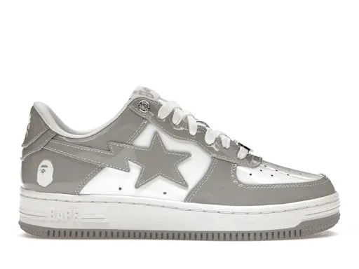 A Bathing Ape Bape Sta Patent Leather White Grey (2023) BAPE