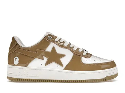 A Bathing Ape Bape Sta Patent Leather White Khaki (2023) BAPE