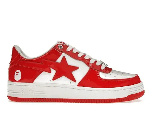 A Bathing Ape Bape Sta Patent Leather White Red (2023) BAPE