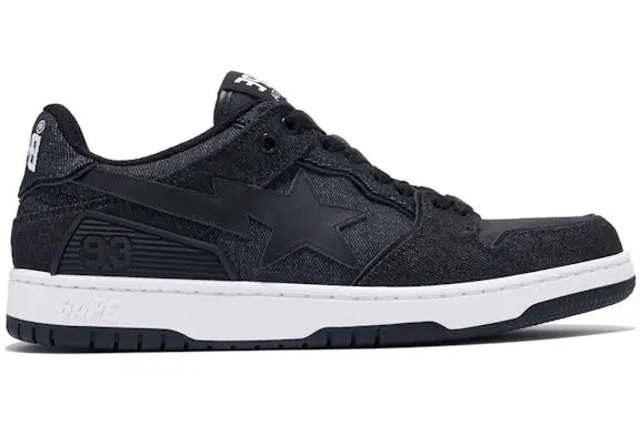 A Bathing Ape Sk 8 Sta Black Denim BAPE