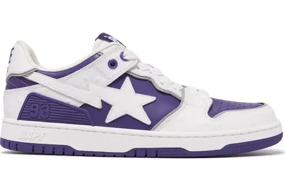 A Bathing Ape Sk 8 Sta#1 Ostrich Pack White Purple BAPE