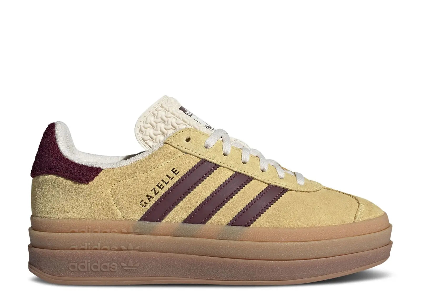 Adidas Gazelle Bold Almost Yellow Maroon Adidas