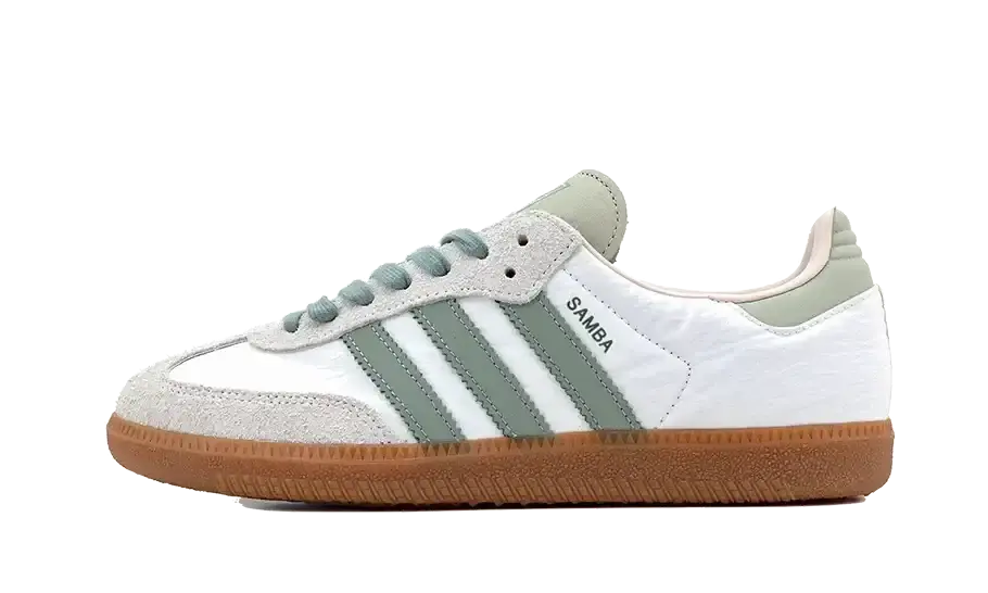 Adidas Samba OG  Cloud White Silver Green VOSneakers