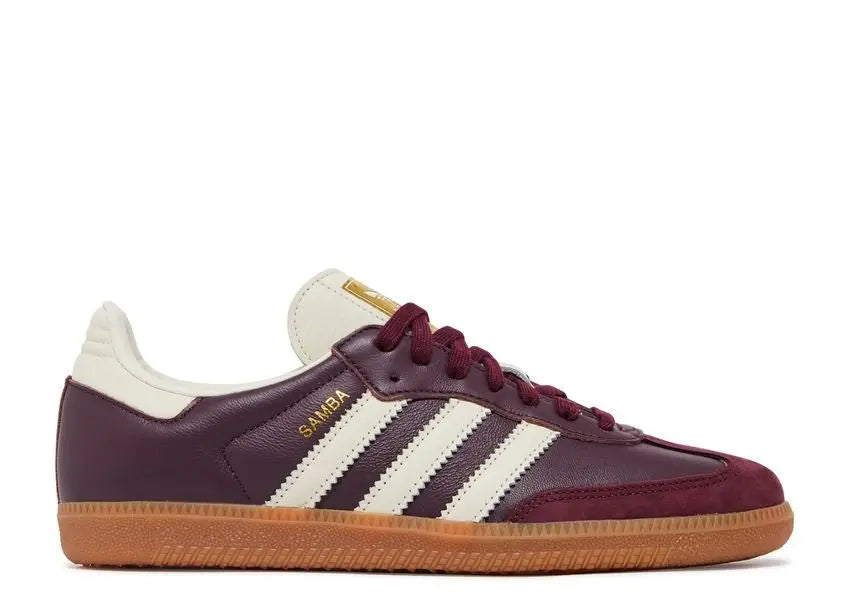 Adidas Samba OG Maroon Gold Metallic Adidas