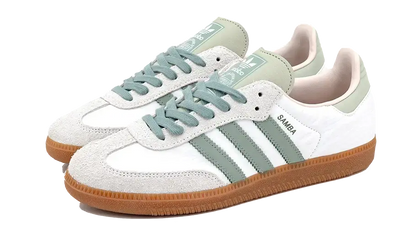 Adidas Samba OG  Cloud White Silver Green Adidas