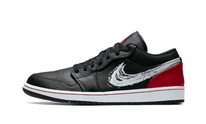 Air Jordan 1 Low Brushstroke Swoosh Black Air Jordan