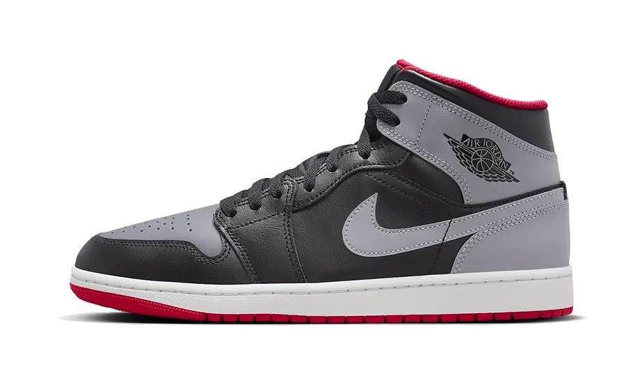 Air Jordan 1 Mid Black Grey Red VOSneakers