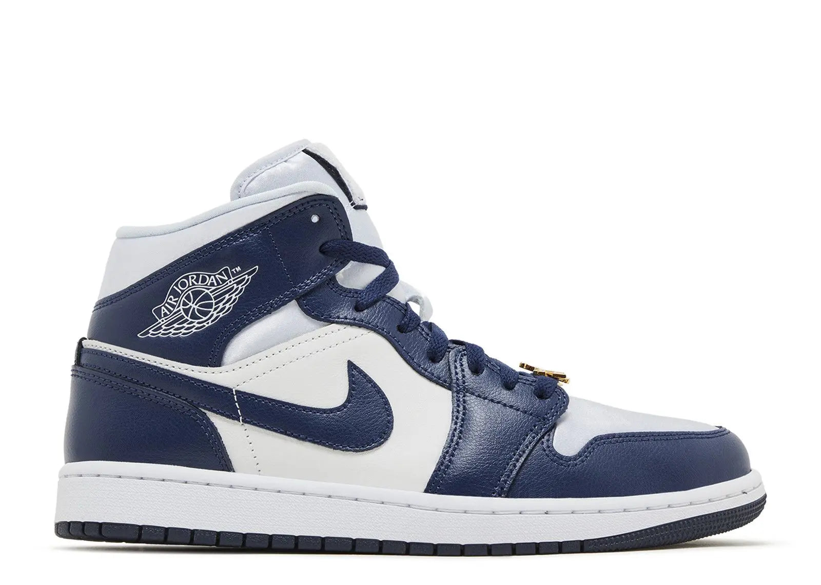 Air Jordan 1 Mid Football Grey White Midnight Navy Air Jordan