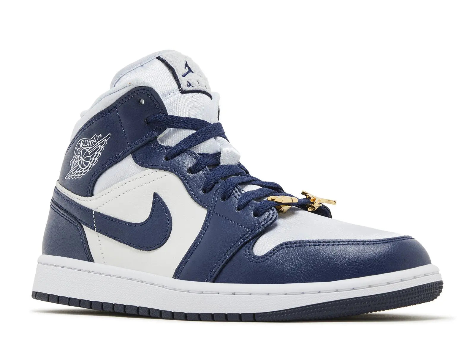 Air Jordan 1 Mid Football Grey White Midnight Navy Air Jordan