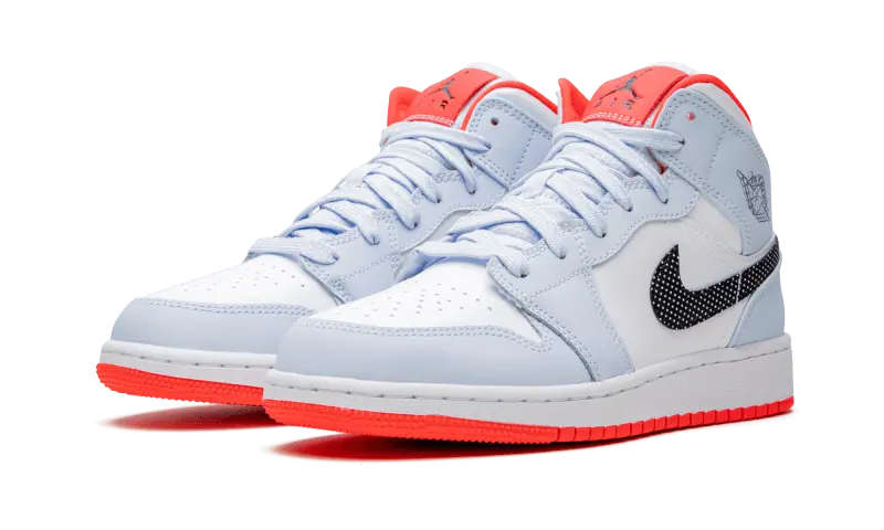 Air Jordan 1 Mid Half Blue Polka Dot Swoosh Air Jordan