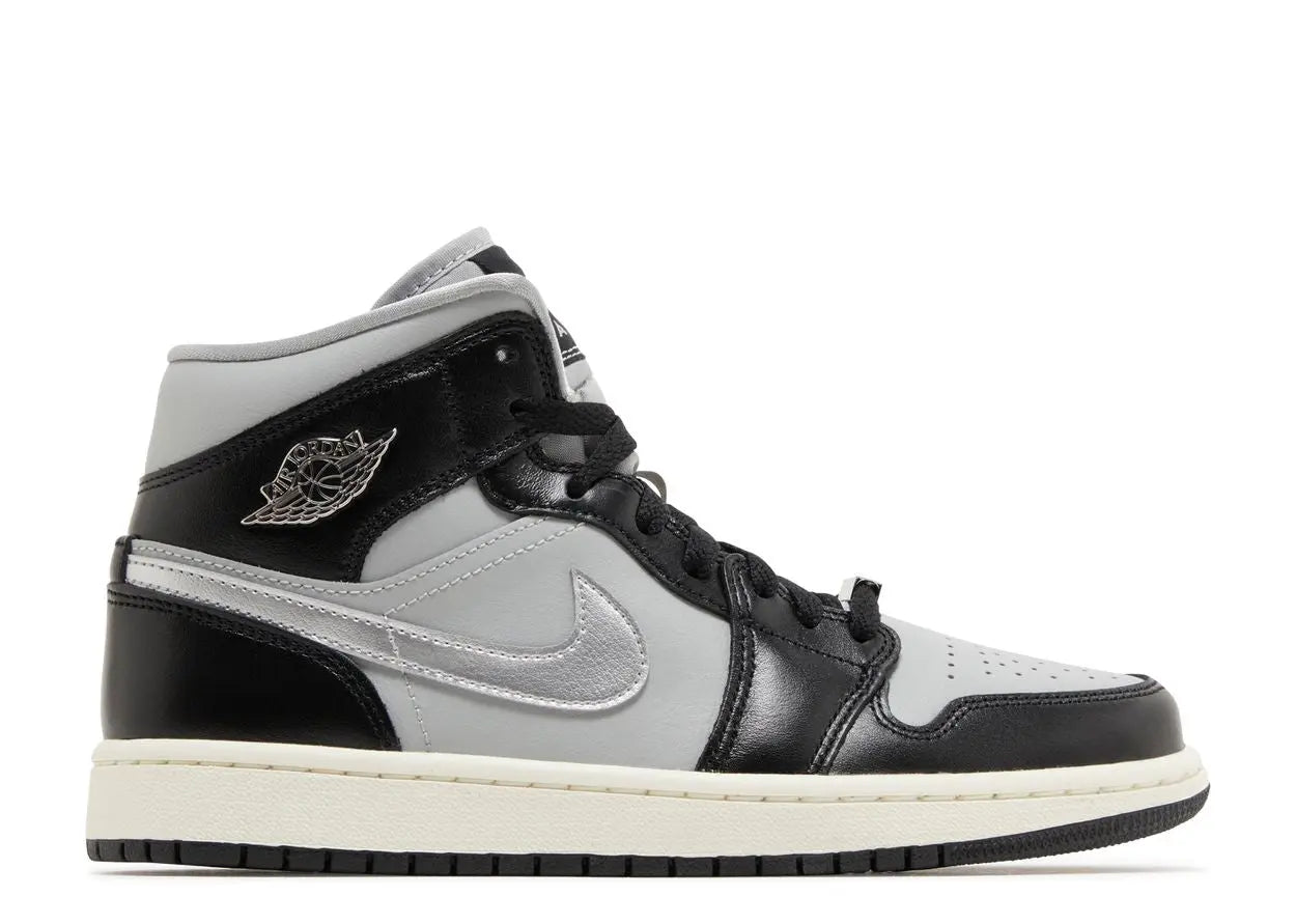 Air Jordan 1 Mid SE Black Metallic Silver Air Jordan