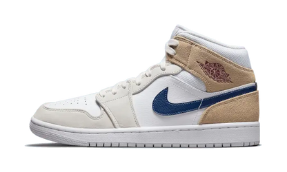 Air Jordan 1 Mid Tan Suede Navy Air Jordan