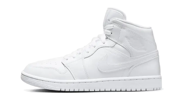 Air Jordan 1 Mid Triple White Patent Swoosh Air Jordan