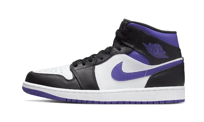 Air Jordan 1 Mid White Black Purple Air Jordan