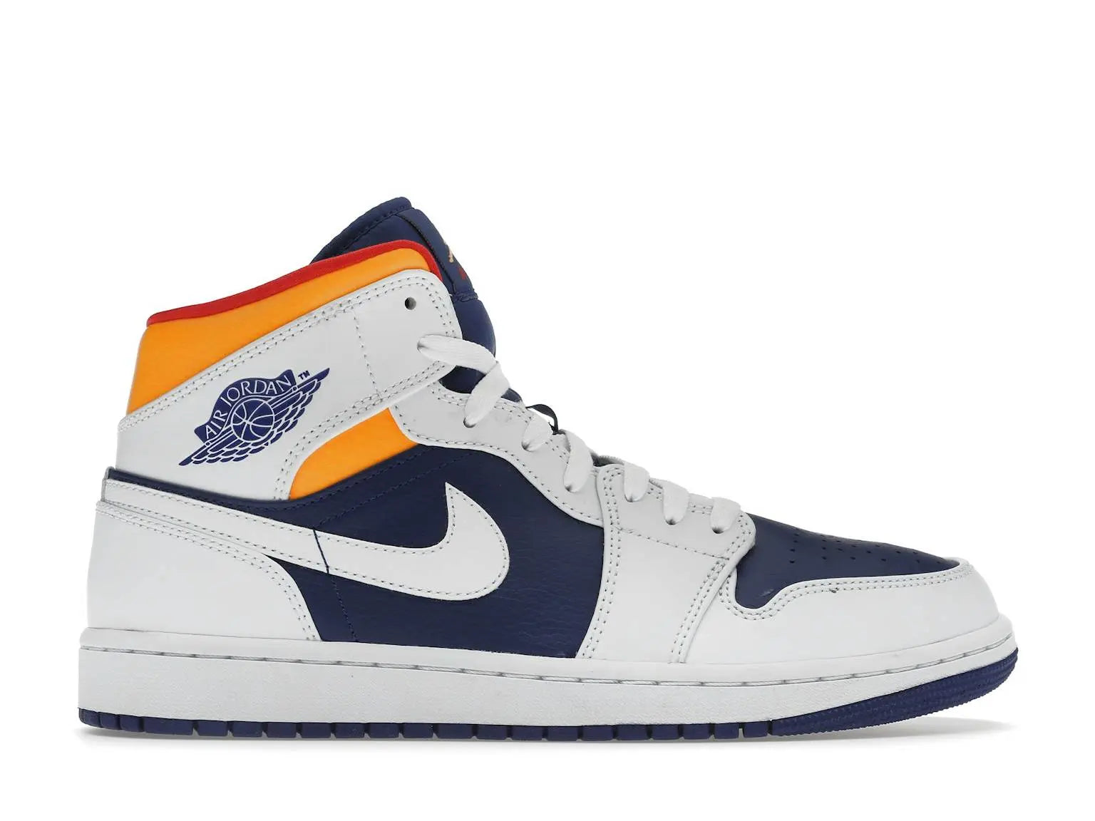 Air Jordan 1 Mid White Laser Orange Deep Royal Blue Air Jordan