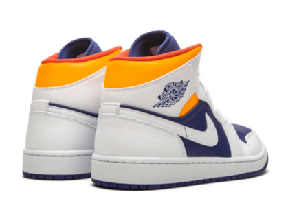 Air Jordan 1 Mid White Laser Orange Deep Royal Blue Air Jordan