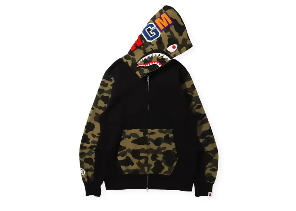 Bape 1st Camo Shark Full Zip Hoodie (FW21) Black Bape