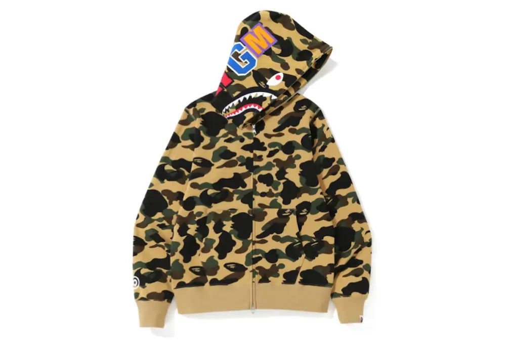Bape 1st Camo Shark Zip Hoodie Misted Yellow Bape