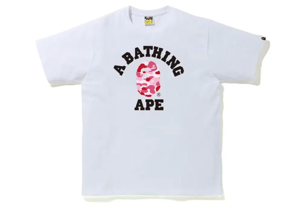 Bape ABC Camo College Tee White/Pink Bape