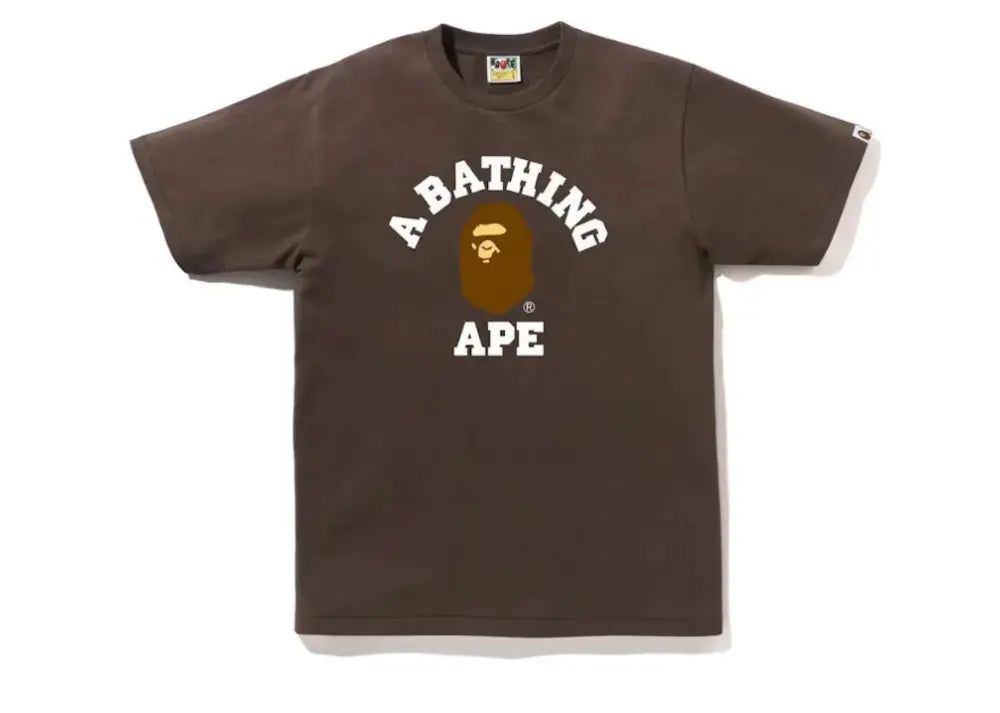 Bape College Tee Brown Bape