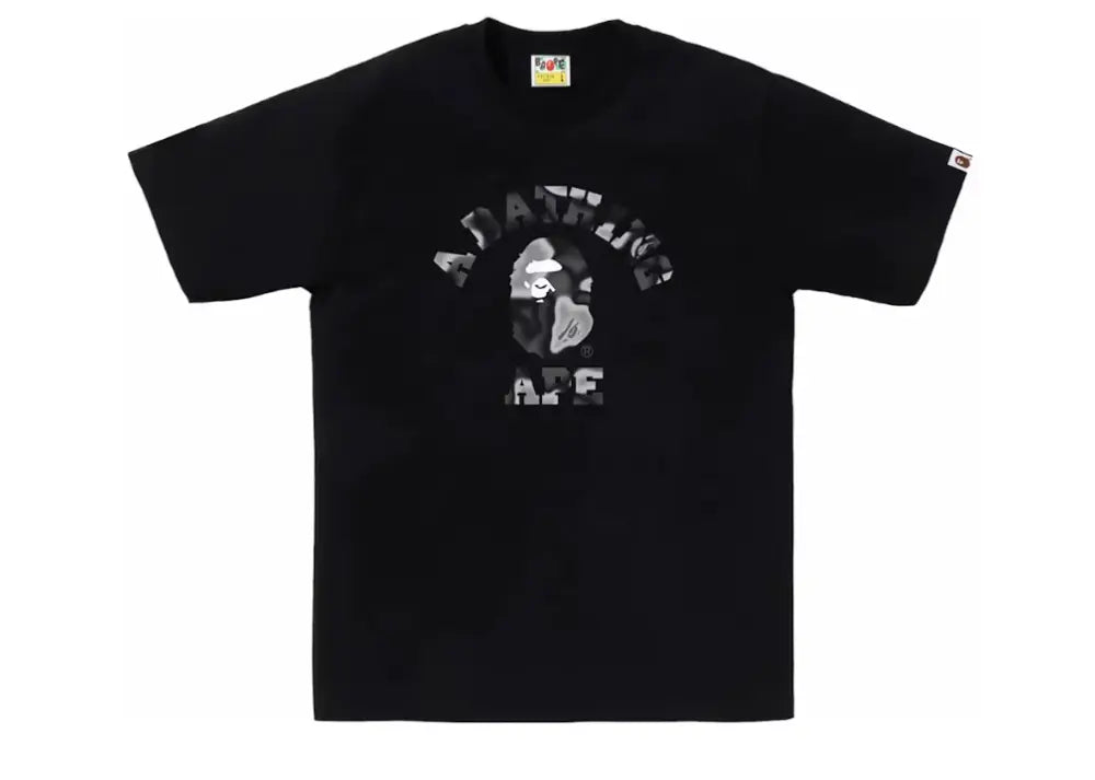 Bape Liquid Camo College Tee Black/Black Bape