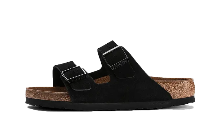 Birkenstock Arizona Suede Leather Soft Footbed Black Birkenstock