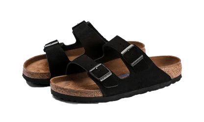 Birkenstock Arizona Suede Leather Soft Footbed Black Birkenstock