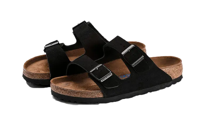 Birkenstock Arizona Suede Leather Soft Footbed Black Birkenstock