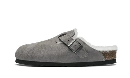 Birkenstock Boston Shearling Suede Stone Coin Birkenstock