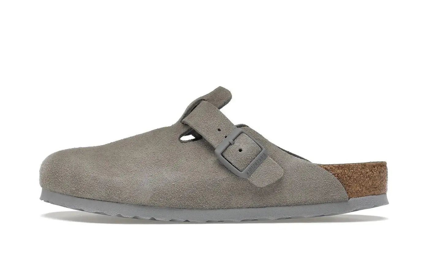 Birkenstock Boston Soft Footbed Suede Stone Coin VOSneakers