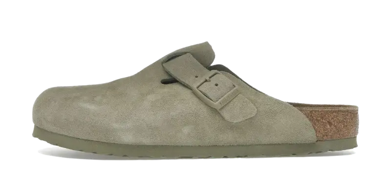 Birkenstock Boston Suede Leather Faded Khaki VOSneakers