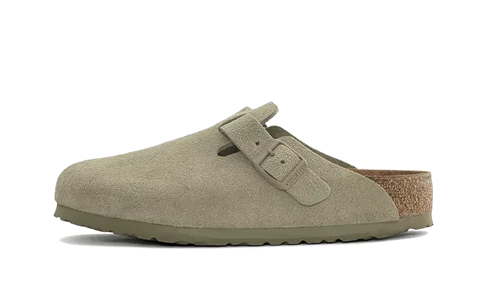 Birkenstock Boston Suede Leather Faded Khaki Birkenstock