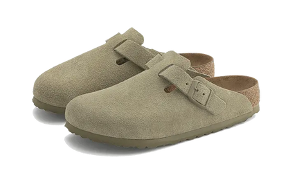 Birkenstock Boston Suede Leather Faded Khaki Birkenstock