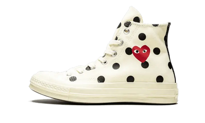 Converse Chuck Taylor All-Star 70s Hi Comme des Garçons PLAY Polka Dot White VOSneakers