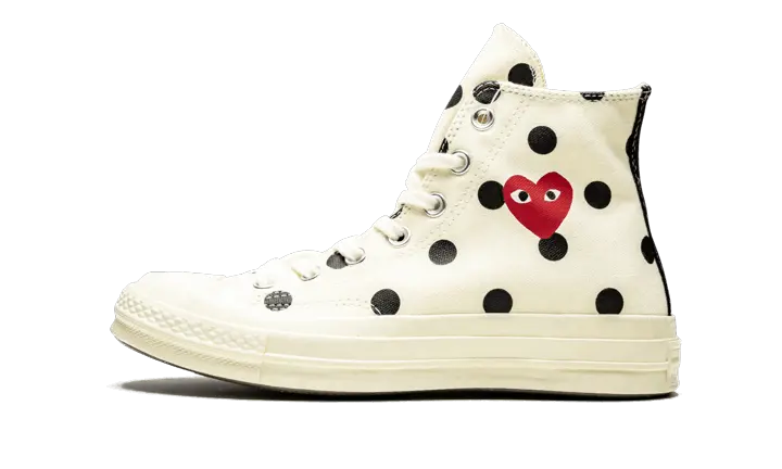 Converse Chuck Taylor All-Star 70s Hi Comme des Garçons PLAY Polka Dot White VOSneakers