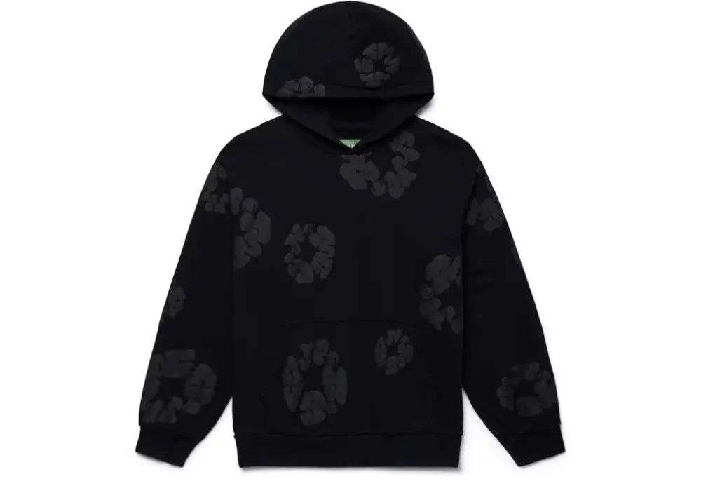 Denim Tears Cotton Wreath Hoodie Black Monochrome Denim Tears