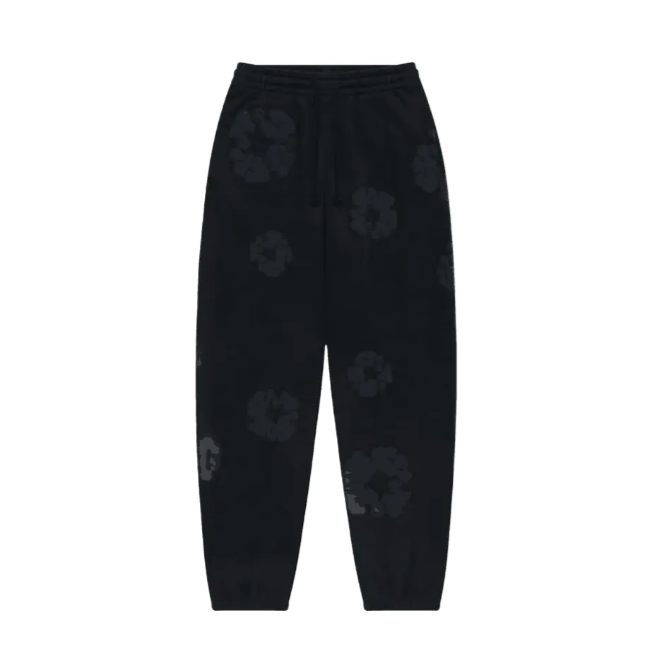 Denim Tears Cotton Wreath Sweatpants Black Monochrome VOSneakers