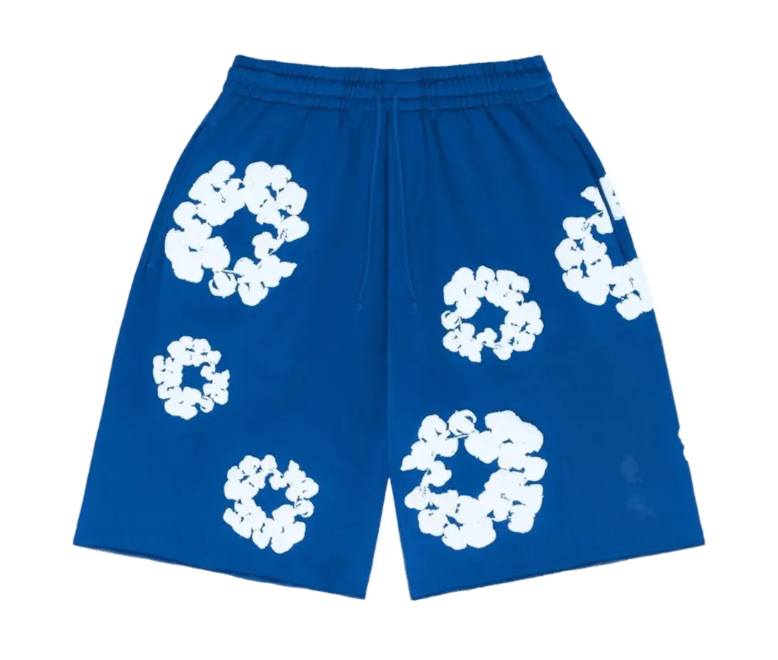 Denim Tears The Cotton Wreath Shorts Royal Blue VOSneakers