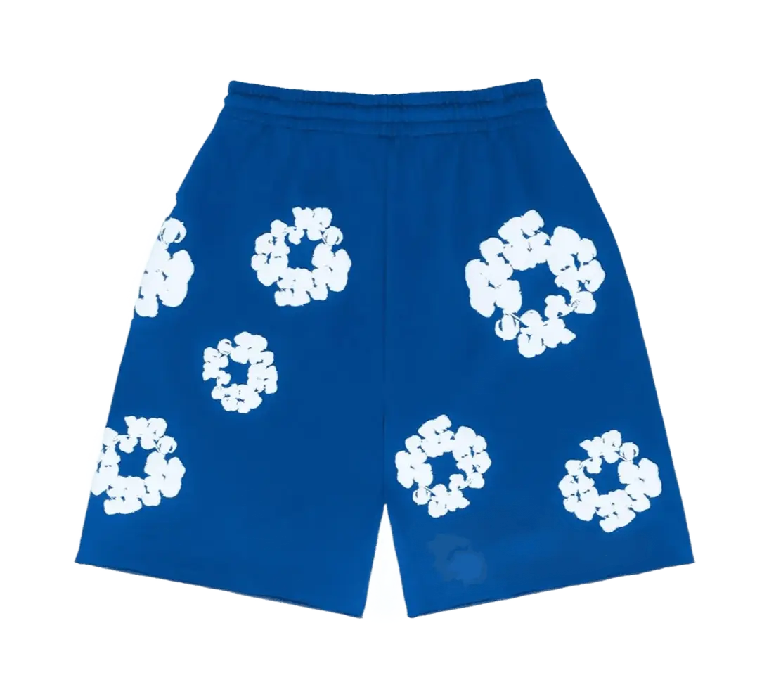 Denim Tears The Cotton Wreath Shorts Royal Blue VOSneakers