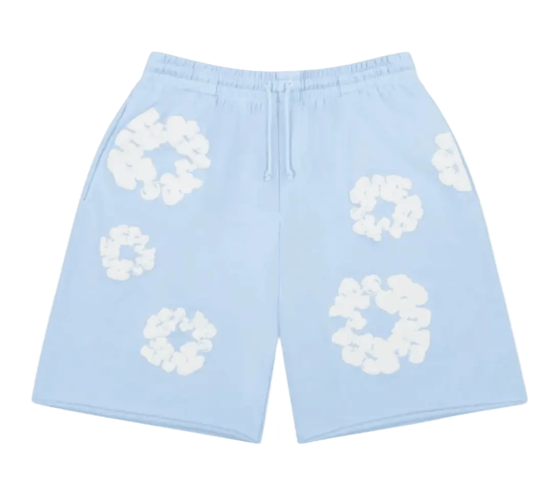 Denim Tears The Cotton Wreath Sweatshorts Powder Blue VOSneakers