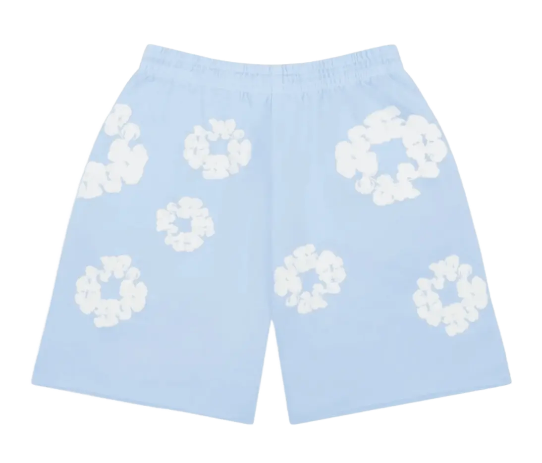 Denim Tears The Cotton Wreath Sweatshorts Powder Blue VOSneakers
