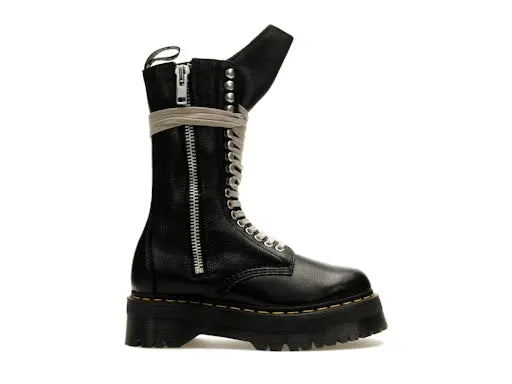 Dr. Martens 1918 Quad Leather Sole Calf Length Boot Rick Owens Black (Women's) Dr. Martens