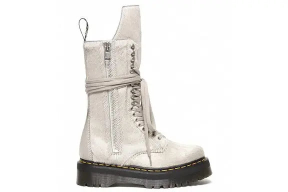 Dr. Martens 1918 Ro Hair On Lace Up Strobe Calf Length Platform Boot Rick Owens Dr. Martens