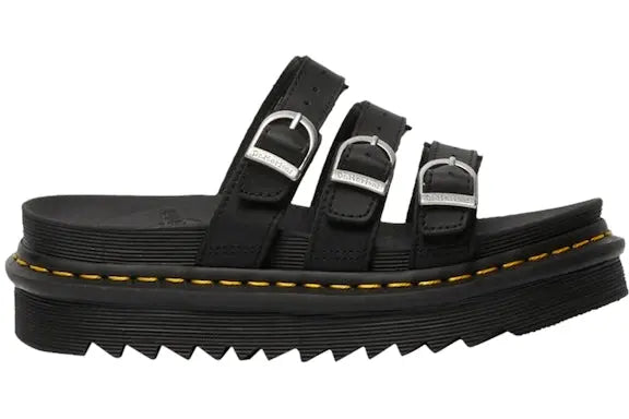 Dr. Martens Blaire Leather Slide Black Hydro (Women's) Dr. Martens