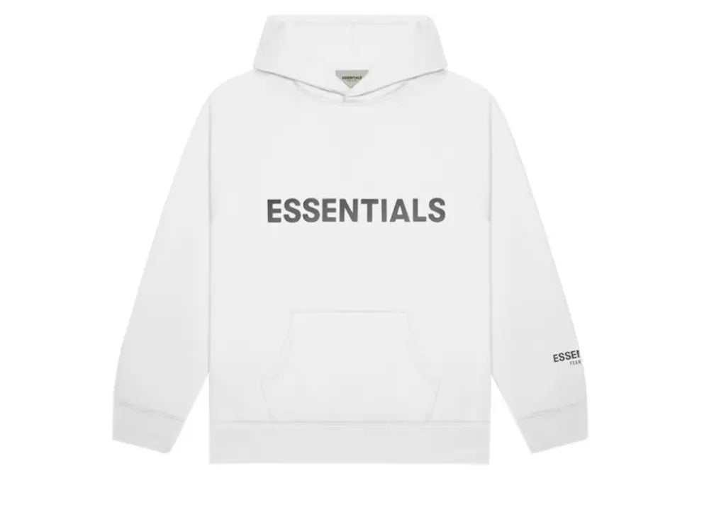 Fear Of God Essentials 3D Silicon Applique Pullover Hoodie White Fear Of God