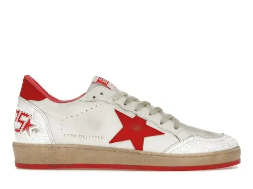 Golden Goose Ball-Star Low White Red Golden Goose